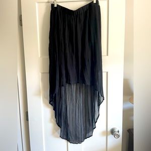 Breezy Pleated High-Low Skirt